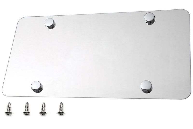 LFPartS Backing Reinforce Stainless Steel for License Plate, Chrome - Image 1